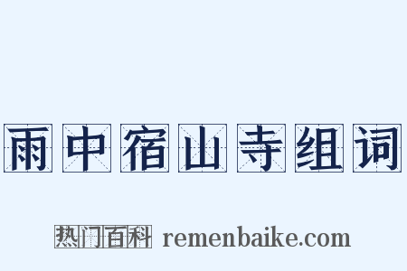 雨中宿山寺组词是什么意思的图片